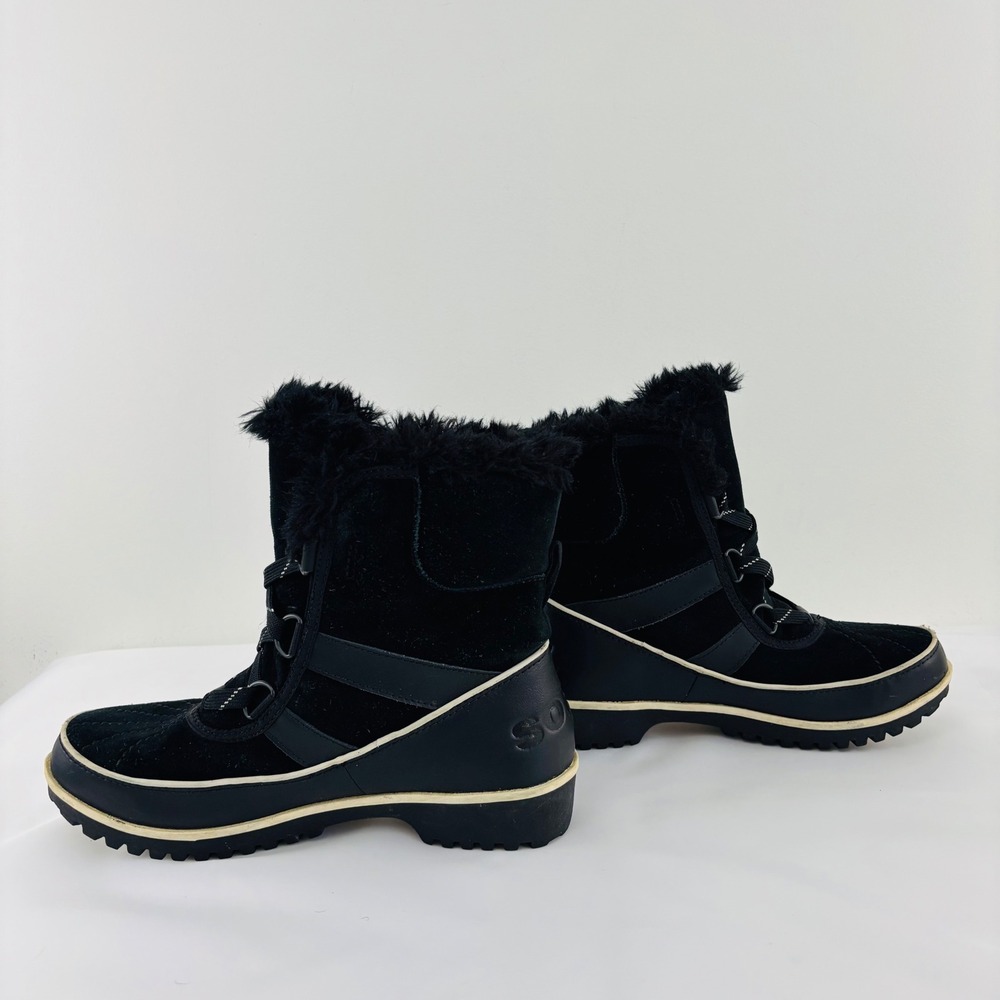 Sorel Tofino Black Suede Waterproof Faux Fur Winter Boots NL2089-010 Womens 7 - Picture 3 of 10
